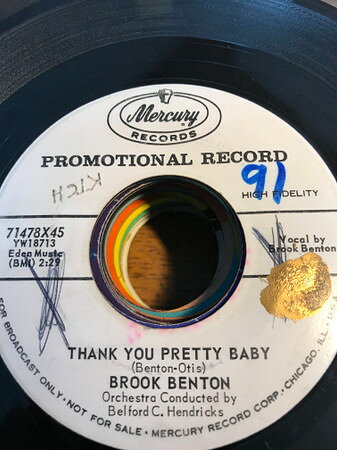 【中古】米7” Brook Benton Thank You Pretty Baby / With All Of My Heart 71478X45PROMO Mercury プロモ /00080