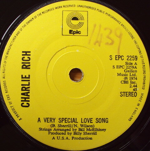 Other - 【中古】7” Charlie Rich A Very Special Love Song SEPC2259 /00080