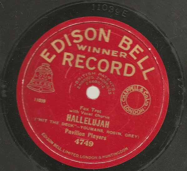 78RPM/SP Pavilion Players / Murrays Mel Hallelujah / Sometimes Im Happy 4749 EDISON BELL WINNER /00500
