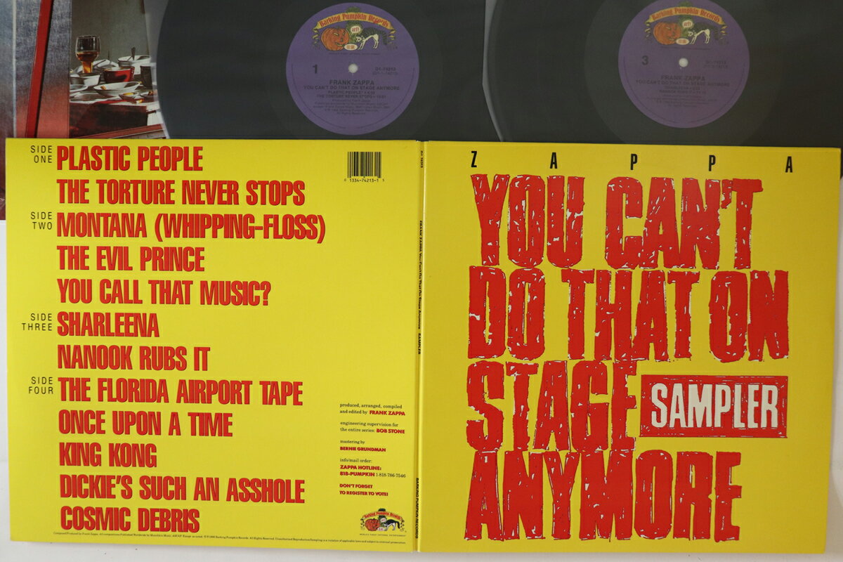【中古】米2LP Frank Zappa You Cant Do That On Stage Anymore (Sampler) D174213 BARKING PUMPKIN /0..