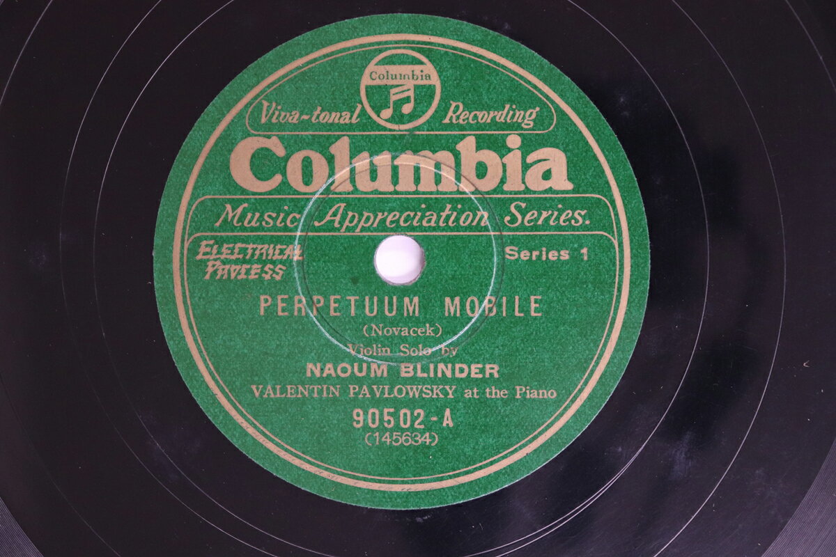 【中古】78RPM/SP Naoum Blinder / Felix Perpetuum Mobile / Berceuse 90502 COLUMBIA /00500