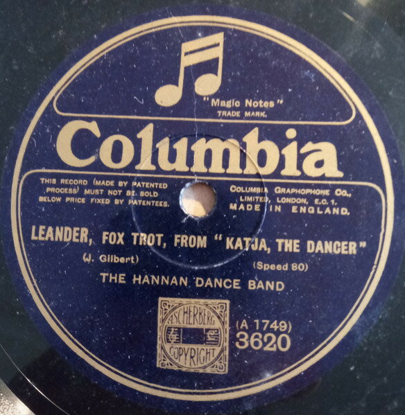 78RPM/SP Hannan Dance Band Leander / Just For A Night 3620 COLUMBIA /00500