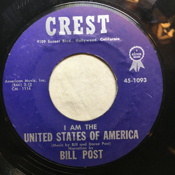 【中古】米7” Bill & Doree Post I Am The United States Of America / Pledge Of Alleg 451093 CREST /00080