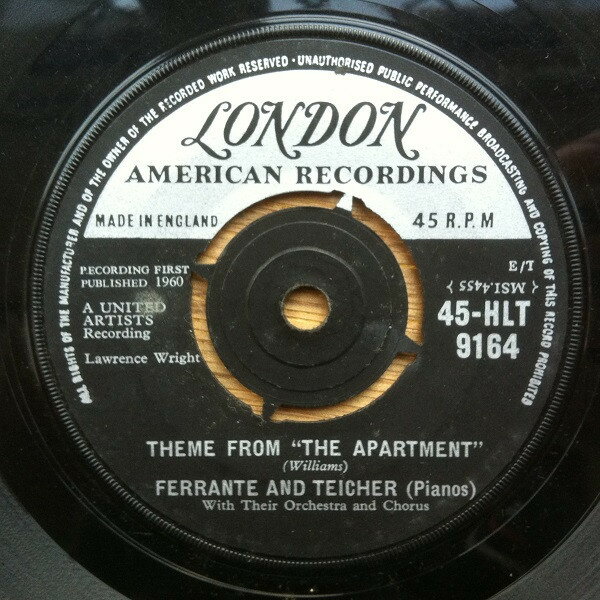 【中古】英7” Ferrante & Teicher Theme From ”The Apartment” / Lonely Room 45HLT9164 London Records /00080