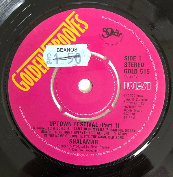 英7” Shalamar Uptown Festival Part 1 &amp; Part 2 GOLD515 RCA /00080