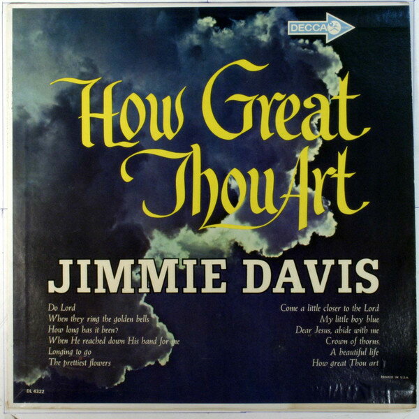 【中古】米LP Jimmie Davis How Great Thou Art DL74322 Decca /00260
