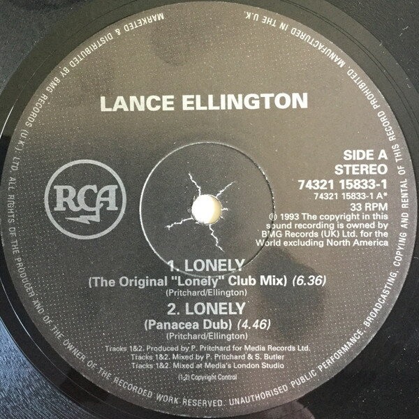 【中古】英12” Lance Ellington Lonely (Have We Lost Our Love) 74321158331 RCA /00250