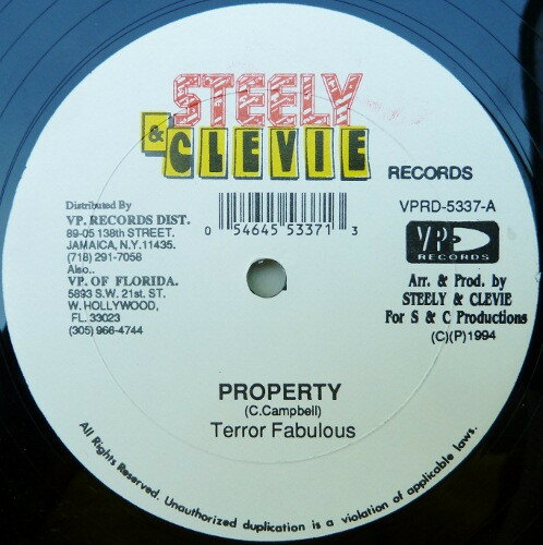 【中古】米12” Terror Fabulous / Supervisor Property / Sincere Love VPRD5337 Steely & Clevie Reco /00250 【中古】米12” Terror Fabulous / Supervisor Property / Sincere Love VPRD5337 Steely & Clevie Reco /00250