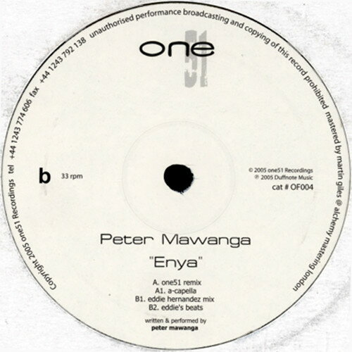 【中古】英12” Peter Mawanga Enya OF004 One51 Recordings /00250 【中古】英12” Peter Mawanga Enya OF004 One51 Recordings /00250