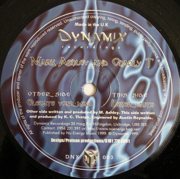 【中古】英12” Charly T &amp; Mark Ashley Elevate Your Mind / Higher Limits DNX003 Dynamix /00250