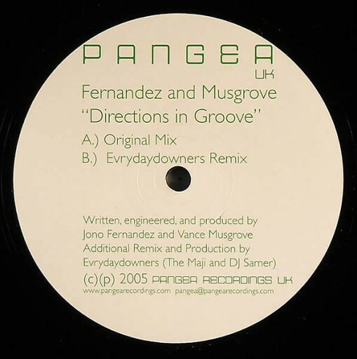 【中古】英12” Jono Fernandez & Vance Musgrov Directions In Groove PANUK005 Pangea /00250 【中古】英12” Jono Fernandez & Vance Musgrov Directions In Groove PANUK005 Pangea /00250