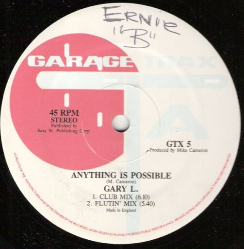 【中古】米12” Gary L Anything Is Possible GTX5 Garage Trax /00250 【中古】米12” Gary L Anything Is Possible GTX5 Garage Trax /00250