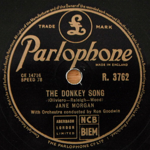 【中古】英78RPM/SP Jane Morgan The Donkey Song / Forgive Me R3762 PARLOPHONE /00500