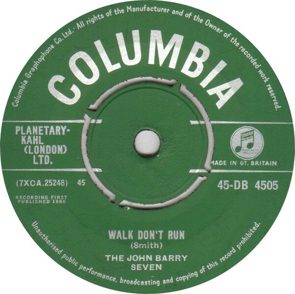 Artist Name: N - 【中古】英7” John Barry Seven Walk Dont Run 45DB4505 Columbia /00080