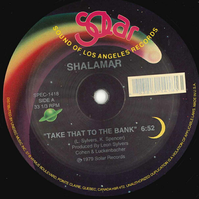 【中古】米12” Shalamar Take That To The Bank / Right In The Socket / There SPEC1418 SOLAR /00260