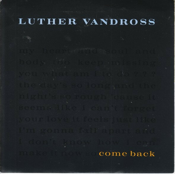 ・アーティスト Luther Vandross ・タイトル Come Back ・レーベル・型番 Epic LUTH10 ・フォーマット 7インチレコード ・コンディション(盤) 良い (VG+) ・コンディション(ジャケット) 良い (VG+) ・コンディション(帯) オビなし ・特記事項 【カバーにリングウェア】 サンプル画像です。実際の商品の画像ではありません 商品写真はバーコード/カタログ番号に対応したサンプル画像ですので、お送りする商品の画像ではありません。帯やライナーなどの付属品は、特記事項に記載されている場合のみ含まれます。プロモやカラーレコードなどの仕様についても、該当する場合のみ特記事項に記載しています。 【ご購入前に必ずご確認ください】 ・本店サイト(www.recordcity.jp)とは価格、送料が違います ・本店サイト、その他支店のオーダーとは同梱発送できません ・注文確定後に別の注文を頂いた場合、注文同士の同梱は致しかねます。 ・別倉庫から発送しているため、店頭受け渡しは対応しておりません ・一部商品は他の通販サイトでも販売しているため、ご注文のタイミングによっては商品のご用意ができない場合がございます。 ・土日祝日はお休みです 金曜・祝前日9時以降のご連絡またはご入金は、返答または発送が週明け・祝日明けに順次対応となります。 ・ご購入後のキャンセル不可 ご購入後のキャンセルはいかなる理由においてもお受けできません。ご了承の上、ご購入くださいませ。 ・日本郵便(ゆうパック/ゆうメール)によるお届けになります。 ・中古品であることをご理解ください 当ストアでは中古商品を主に販売しております。中古品であることをご理解の上ご購入ください。また、一部商品はRecordCityオンラインストアで試聴可能です。 ・返品について お客様のご都合による返品は一切承っておりません。 表記の内容と実際の商品に相違がある場合、また針飛び等で返品・返金をご希望される場合は、商品の到着後1週間以内にご連絡ください。商品の返送をこちらで確認後、キャンセル・返金を行います。 コンディションVG以下の商品は返品できません。プレイに影響のない表面のこすれ傷、プレス起因のノイズ盤は返品の対象外です。 【コンディション表記】 ・ほぼ新品(M-)(Like New) 完全な新品。未使用。当店ではほぼ使用しません ・非常に良い(EX)(Excellent) 中古盤として美品な状態。わずかな経年を感じるものの傷みを感じさせない、当店基準で最高の状態 ・良い(VG+)(Very Good Plus) 丁寧に扱われた中古品で、軽い使用感がみられる。 ・可(VG)(Acceptable) 使い込まれた中古品で、「良い」よりもさらに使用感がみられる。 ・悪い(VG-)(Bad) 状態が悪いアイテム。使用の保障はなく、再生不可、針飛び、目立つノイズがあるかもしれない。状態によるクレーム不可。返品不可。 ・非常に悪い(G)(Very Bad) 「悪い」よりさらに状態が悪いアイテム。使用の保障はなく、再生不可、針飛び、目立つノイズがあるかもしれない。状態によるクレーム不可。返品不可。 ・ジャンク(Fair)(Junk/Fair) 割れている、反っている、水ダメージがある、カビ、ジャケットが分離している、ひどい書き込み、ひどい擦れなど最低の状態。使用の保障はなく、再生不可、針飛び、目立つノイズがあるかもしれない。状態によるクレーム不可。返品不可。 ・ジャンク(Poor)(Junk/Poor) 割れている、反っている、水ダメージがある、カビ、ジャケットが分離している、ひどい書き込み、ひどい擦れなど最低の状態。使用の保障はなく、再生不可、針飛び、目立つノイズがあるかもしれない。状態によるクレーム不可。返品不可。