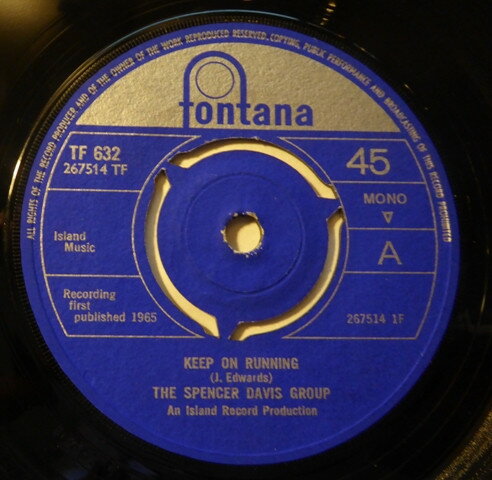 【中古】7” Spencer Davis Group Keep On Running TF632 FONTANA /00080
