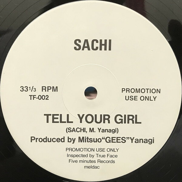 【中古】12” Sachi, Meyou Tell Your Girl / Anytime TF002 Five Minutes MELDAC Japan Vinyl プロモ /00250