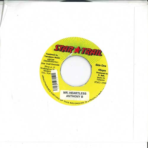 ジャマイカ7” Anthony B Mr Heartless NONE STAR TRAIL /00080