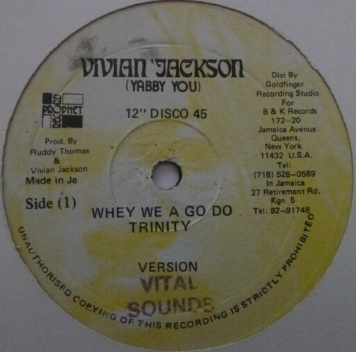 【中古】ジャマイカ12” Trinity / The Prophets Whey We A Go Do / Satamassagana NONE Vivian Jackson /00250 【中古】ジャマイカ12” Trinity / The Prophets Whey We A Go Do / Satamassagana NONE Vivian Jackson /00250