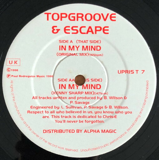 【中古】英12” Topgroove & Escape In My Mind UPRIST7 Uprising Trance Reco /00250 【中古】英12” Topgroove & Escape In My Mind UPRIST7 Uprising Trance Reco /00250