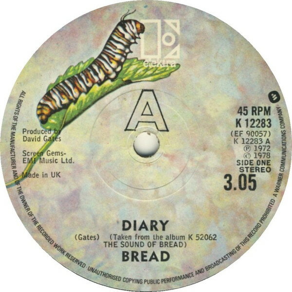 【中古】英7” Bread Diary K12283 Elektra /00080