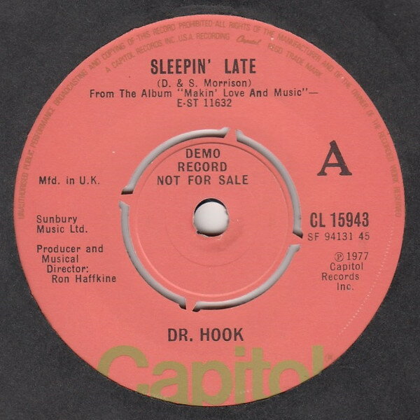 【中古】英7” Dr. Hook Sleeping Late CL15943PROMO Capitol Records プロモ /00080