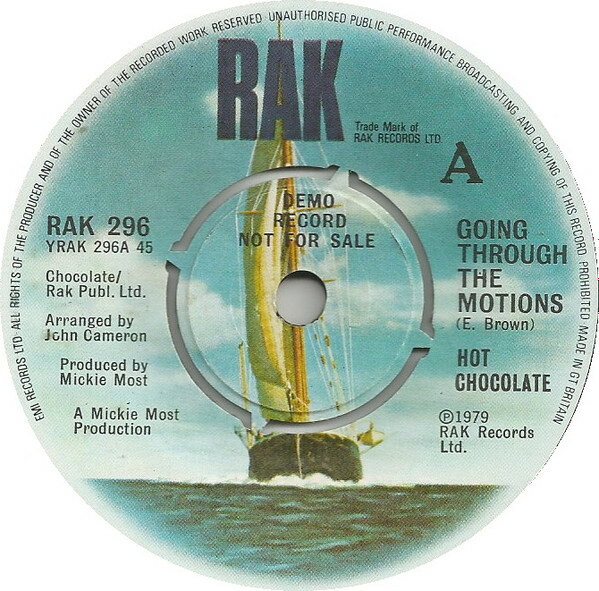 【中古】英7” Hot Chocolate Going Through The Motions RAK296PROMO RAK /00080