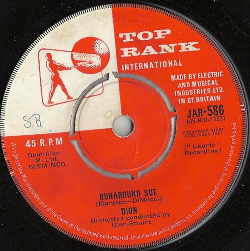 【中古】英7” Dion Runaround Sue JAR586 Top Rank Internation /00080 【中古】英7” Dion Runaround Sue JAR586 Top Rank Internation /00080