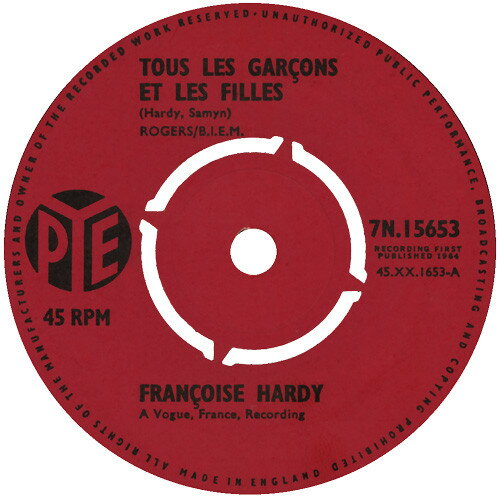 쥳ɥƥ ŷԾŹ㤨֡š۱7 Francoise Hardy Tous Les Garcons Et Les Filles 7N15653 Pye Records /00080פβǤʤ966ߤˤʤޤ