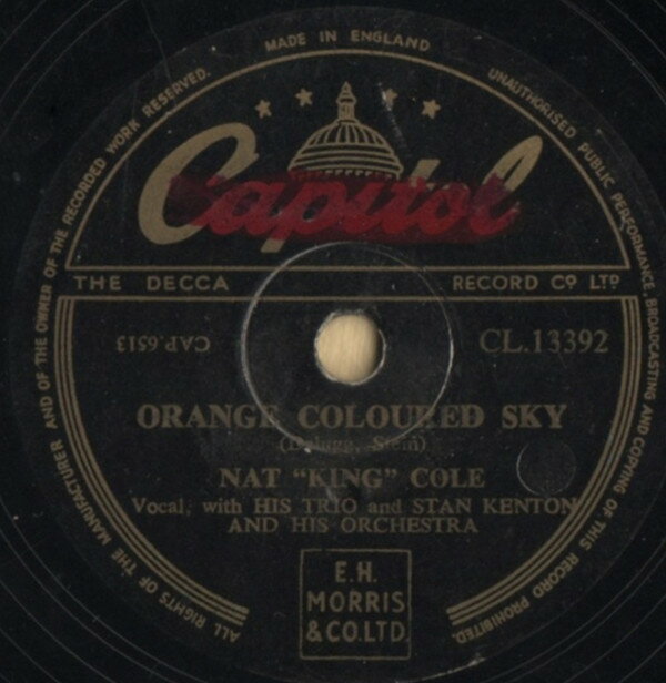 Artist Name: J - 【中古】78RPM/SP Nat King Cole / Stan Kenton & Orange Coloured Sky / Jam-Bo CL13392 CAPITOL RECORDS /00500
