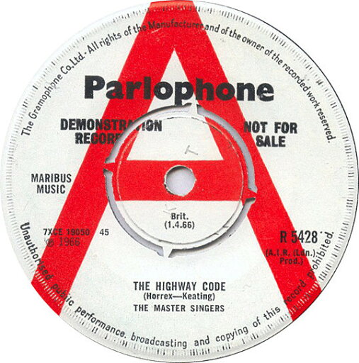【中古】英7” Master Singers The Highway Code R5428PROMO Parlophone プロモ /00080 【中古】英7” Master Singers The Highway Code R5428PROMO Parlophone プロモ /00080