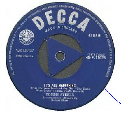 【中古】英7” Tommy Steele Its All Happening 45F11026 Decca /00080