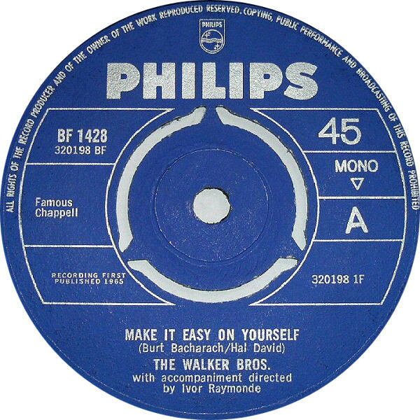・アーティスト The Walker Brothers ・タイトル Make It Easy On Yourself ・レーベル・型番 Philips, Philips BF1428 ・フォーマット 7インチレコード ・コンディション(盤) 良い (VG+) ・コンディション(ジャケット) プレインカバー（元ジャケット／カバー無し） ・コンディション(帯) オビなし ・特記事項 【Company Sleeve】 サンプル画像です。実際の商品の画像ではありません 商品写真はバーコード/カタログ番号に対応したサンプル画像ですので、お送りする商品の画像ではありません。帯やライナーなどの付属品は、特記事項に記載されている場合のみ含まれます。プロモやカラーレコードなどの仕様についても、該当する場合のみ特記事項に記載しています。 【ご購入前に必ずご確認ください】 ・本店サイト(www.recordcity.jp)とは価格、送料が違います ・本店サイト、その他支店のオーダーとは同梱発送できません ・注文確定後に別の注文を頂いた場合、注文同士の同梱は致しかねます。 ・別倉庫から発送しているため、店頭受け渡しは対応しておりません ・一部商品は他の通販サイトでも販売しているため、ご注文のタイミングによっては商品のご用意ができない場合がございます。 ・土日祝日はお休みです 金曜・祝前日9時以降のご連絡またはご入金は、返答または発送が週明け・祝日明けに順次対応となります。 ・ご購入後のキャンセル不可 ご購入後のキャンセルはいかなる理由においてもお受けできません。ご了承の上、ご購入くださいませ。 ・日本郵便(ゆうパック/ゆうメール)によるお届けになります。 ・中古品であることをご理解ください 当ストアでは中古商品を主に販売しております。中古品であることをご理解の上ご購入ください。また、一部商品はRecordCityオンラインストアで試聴可能です。 ・返品について お客様のご都合による返品は一切承っておりません。 表記の内容と実際の商品に相違がある場合、また針飛び等で返品・返金をご希望される場合は、商品の到着後1週間以内にご連絡ください。商品の返送をこちらで確認後、キャンセル・返金を行います。 コンディションVG以下の商品は返品できません。プレイに影響のない表面のこすれ傷、プレス起因のノイズ盤は返品の対象外です。 【コンディション表記】 ・ほぼ新品(M-)(Like New) 完全な新品。未使用。当店ではほぼ使用しません ・非常に良い(EX)(Excellent) 中古盤として美品な状態。わずかな経年を感じるものの傷みを感じさせない、当店基準で最高の状態 ・良い(VG+)(Very Good Plus) 丁寧に扱われた中古品で、軽い使用感がみられる。 ・可(VG)(Acceptable) 使い込まれた中古品で、「良い」よりもさらに使用感がみられる。 ・悪い(VG-)(Bad) 状態が悪いアイテム。使用の保障はなく、再生不可、針飛び、目立つノイズがあるかもしれない。状態によるクレーム不可。返品不可。 ・非常に悪い(G)(Very Bad) 「悪い」よりさらに状態が悪いアイテム。使用の保障はなく、再生不可、針飛び、目立つノイズがあるかもしれない。状態によるクレーム不可。返品不可。 ・ジャンク(Fair)(Junk/Fair) 割れている、反っている、水ダメージがある、カビ、ジャケットが分離している、ひどい書き込み、ひどい擦れなど最低の状態。使用の保障はなく、再生不可、針飛び、目立つノイズがあるかもしれない。状態によるクレーム不可。返品不可。 ・ジャンク(Poor)(Junk/Poor) 割れている、反っている、水ダメージがある、カビ、ジャケットが分離している、ひどい書き込み、ひどい擦れなど最低の状態。使用の保障はなく、再生不可、針飛び、目立つノイズがあるかもしれない。状態によるクレーム不可。返品不可。