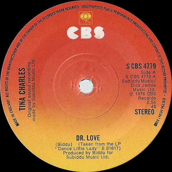 Artist Name: B - 【中古】7” Tina Charles Dr. Love SCBS4779 CBS /00080