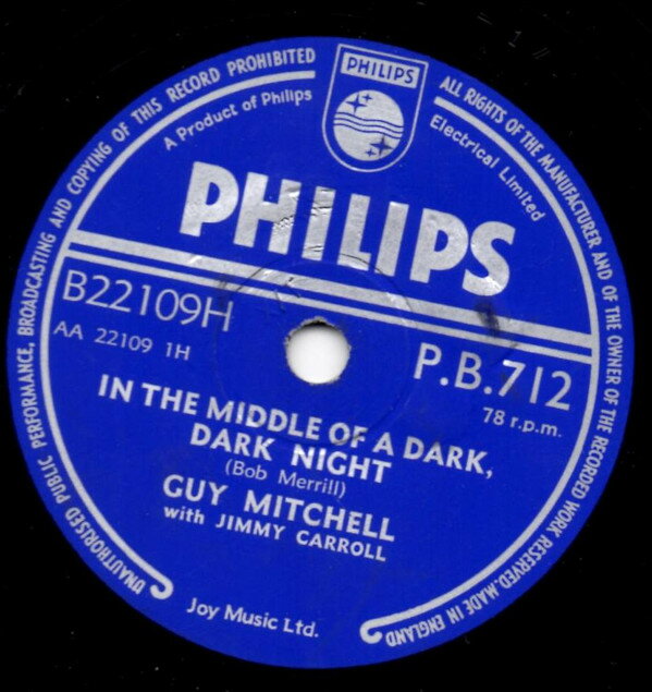 【中古】英78RPM/SP Guy Mitchell, Jimmy Carroll In The Middle Of A Dark, Dark Night / Sweet Stuff PB712 PHILIPS /00500