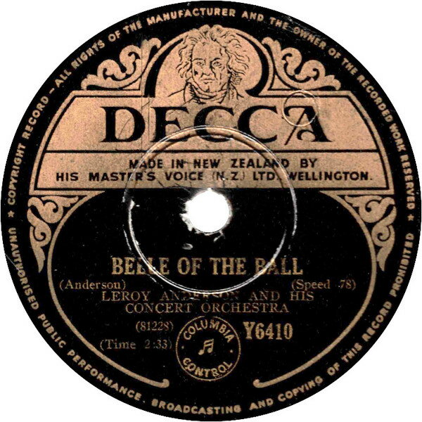 【中古】英78RPM/SP Leroy Anderson & His Concert O Belle Of The Ball / Blue Tango Y6410 DECCA /00500