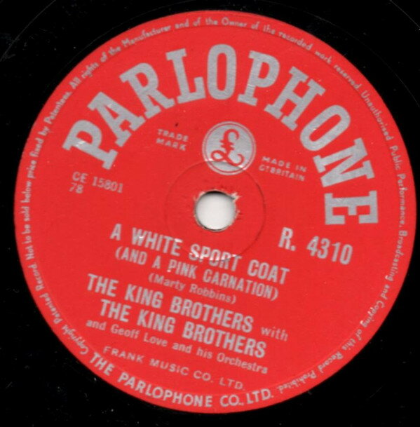 【中古】英78RPM/SP King Brothers, Geoff Love & Hi A White Sport Coat - And A Pink Carnation / Minne - R4310 PARLOPHONE /00500