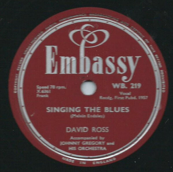 【中古】英78RPM/SP David Ross Singing The Blues / Garden Of Eden WB219 EMBASSY /00500