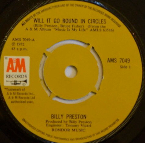 ・アーティスト Billy Preston ・タイトル Will It Go Round In Circles ・レーベル・型番 A&M Records AMS7049 ・フォーマット 7インチレコード ・コンディション(盤) 可 (VG) ・コンディション(ジャケット) プレインカバー（元ジャケット／カバー無し） ・コンディション(帯) オビなし ・特記事項 【盤に目立ったキズ】【レーベルにシール付着】 サンプル画像です。実際の商品の画像ではありません 商品写真はバーコード/カタログ番号に対応したサンプル画像ですので、お送りする商品の画像ではありません。帯やライナーなどの付属品は、特記事項に記載されている場合のみ含まれます。プロモやカラーレコードなどの仕様についても、該当する場合のみ特記事項に記載しています。 【ご購入前に必ずご確認ください】 ・本店サイト(www.recordcity.jp)とは価格、送料が違います ・本店サイト、その他支店のオーダーとは同梱発送できません ・注文確定後に別の注文を頂いた場合、注文同士の同梱は致しかねます。 ・別倉庫から発送しているため、店頭受け渡しは対応しておりません ・一部商品は他の通販サイトでも販売しているため、ご注文のタイミングによっては商品のご用意ができない場合がございます。 ・土日祝日はお休みです 金曜・祝前日9時以降のご連絡またはご入金は、返答または発送が週明け・祝日明けに順次対応となります。 ・ご購入後のキャンセル不可 ご購入後のキャンセルはいかなる理由においてもお受けできません。ご了承の上、ご購入くださいませ。 ・日本郵便(ゆうパック/ゆうメール)によるお届けになります。 ・中古品であることをご理解ください 当ストアでは中古商品を主に販売しております。中古品であることをご理解の上ご購入ください。また、一部商品はRecordCityオンラインストアで試聴可能です。 ・返品について お客様のご都合による返品は一切承っておりません。 表記の内容と実際の商品に相違がある場合、また針飛び等で返品・返金をご希望される場合は、商品の到着後1週間以内にご連絡ください。商品の返送をこちらで確認後、キャンセル・返金を行います。 コンディションVG以下の商品は返品できません。プレイに影響のない表面のこすれ傷、プレス起因のノイズ盤は返品の対象外です。 【コンディション表記】 ・ほぼ新品(M-)(Like New) 完全な新品。未使用。当店ではほぼ使用しません ・非常に良い(EX)(Excellent) 中古盤として美品な状態。わずかな経年を感じるものの傷みを感じさせない、当店基準で最高の状態 ・良い(VG+)(Very Good Plus) 丁寧に扱われた中古品で、軽い使用感がみられる。 ・可(VG)(Acceptable) 使い込まれた中古品で、「良い」よりもさらに使用感がみられる。 ・悪い(VG-)(Bad) 状態が悪いアイテム。使用の保障はなく、再生不可、針飛び、目立つノイズがあるかもしれない。状態によるクレーム不可。返品不可。 ・非常に悪い(G)(Very Bad) 「悪い」よりさらに状態が悪いアイテム。使用の保障はなく、再生不可、針飛び、目立つノイズがあるかもしれない。状態によるクレーム不可。返品不可。 ・ジャンク(Fair)(Junk/Fair) 割れている、反っている、水ダメージがある、カビ、ジャケットが分離している、ひどい書き込み、ひどい擦れなど最低の状態。使用の保障はなく、再生不可、針飛び、目立つノイズがあるかもしれない。状態によるクレーム不可。返品不可。 ・ジャンク(Poor)(Junk/Poor) 割れている、反っている、水ダメージがある、カビ、ジャケットが分離している、ひどい書き込み、ひどい擦れなど最低の状態。使用の保障はなく、再生不可、針飛び、目立つノイズがあるかもしれない。状態によるクレーム不可。返品不可。