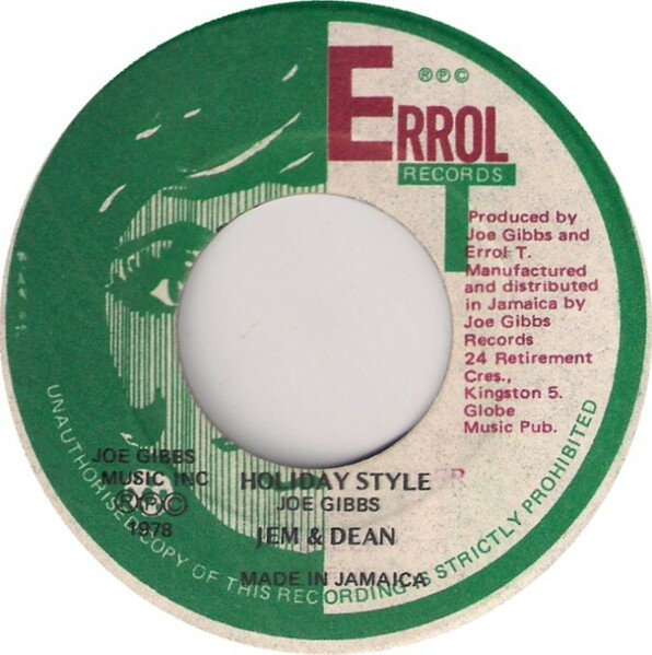 楽天レコードシティ 楽天市場店【中古】ジャマイカ7” Jem & Dean, Joe Gibbs & The Pr Holiday Style NONE Errol T Records /00080