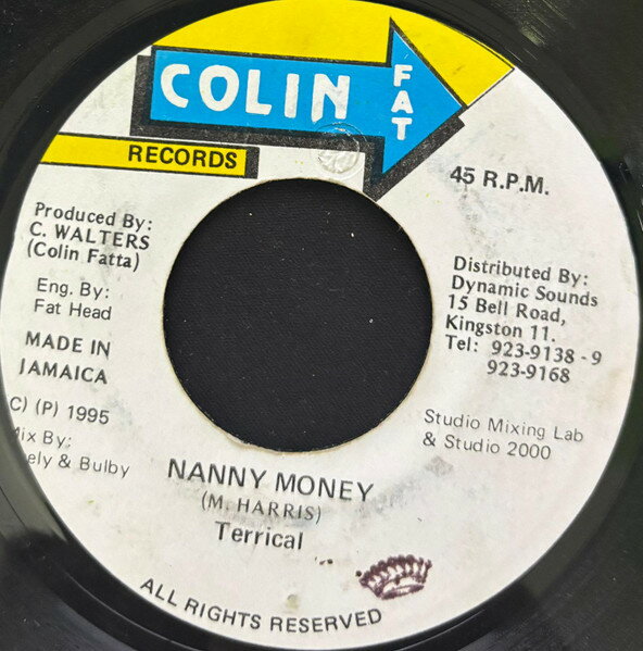 Artist Name: J - 【中古】7” Terrical Nanny Money NONE Colin Fat Records /00080