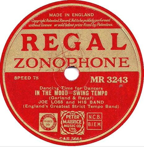 78RPM/SP Joe Loss &amp; His Band In The Mood / At The Woodchoppers Ball MR3243 REGAL ZONOPHONE /00500