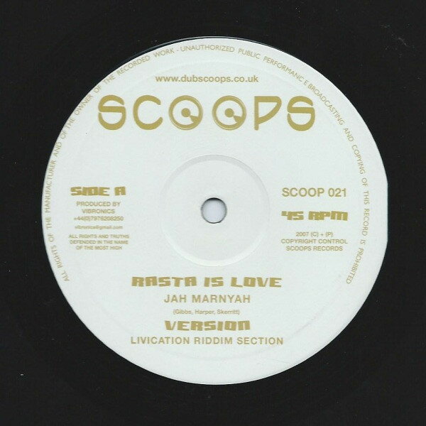10” Jah Marnyah / Ras Iyahkayah Rasta Is Love / Good Life SCOOP021 Scoops /00200
