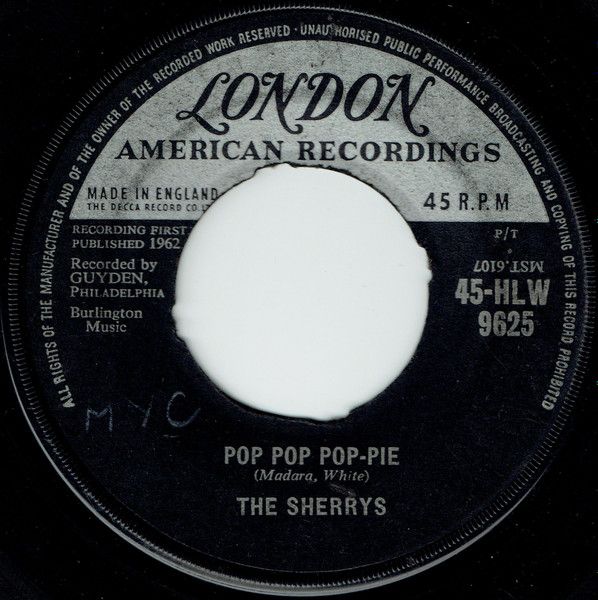 【中古】7” The Sherrys Pop Pop Pop-Pie / Your Hand In Mine 45HLW9625 London UK Vinyl /00080