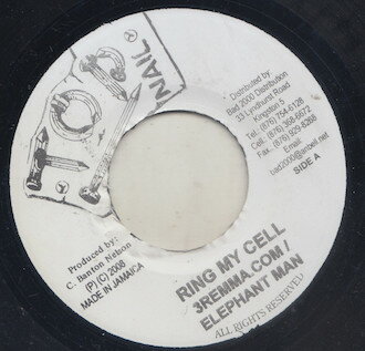 【中古】ジャマイカ7” 3remma.com, Elephant Man Ring My Cell NONE Top Nail /00080