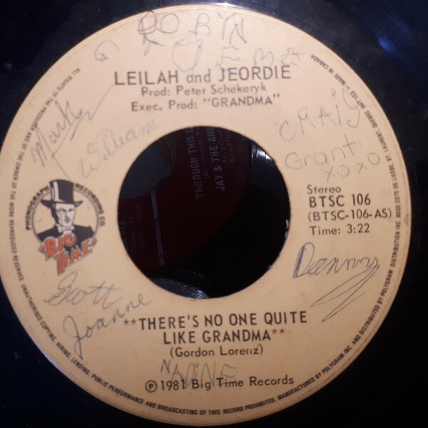 【中古】加7” Leilah & Jeordie Theres No One Quite Like Grandma BTSC106 BIG TIME PHONOGRAPH /00080