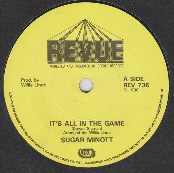 【中古】英7” Sugar Minott Its All In The Game REV736 Revue Records /00080