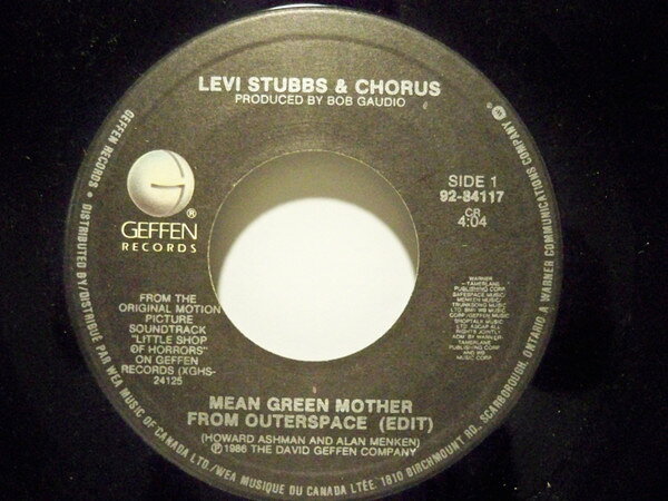 【中古】加7” Levi Stubbs &amp; Chorus Mean Green Mother From Outerspace / Da Doo 9284117 GEFFEN ..