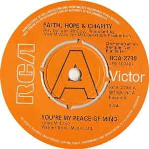 楽天レコードシティ 楽天市場店【中古】英7” Faith, Hope & Charity Youre My Peace Of Mind RCA2739PROMO RCA Victor プロモ /00080